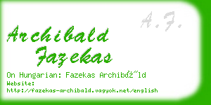 archibald fazekas business card